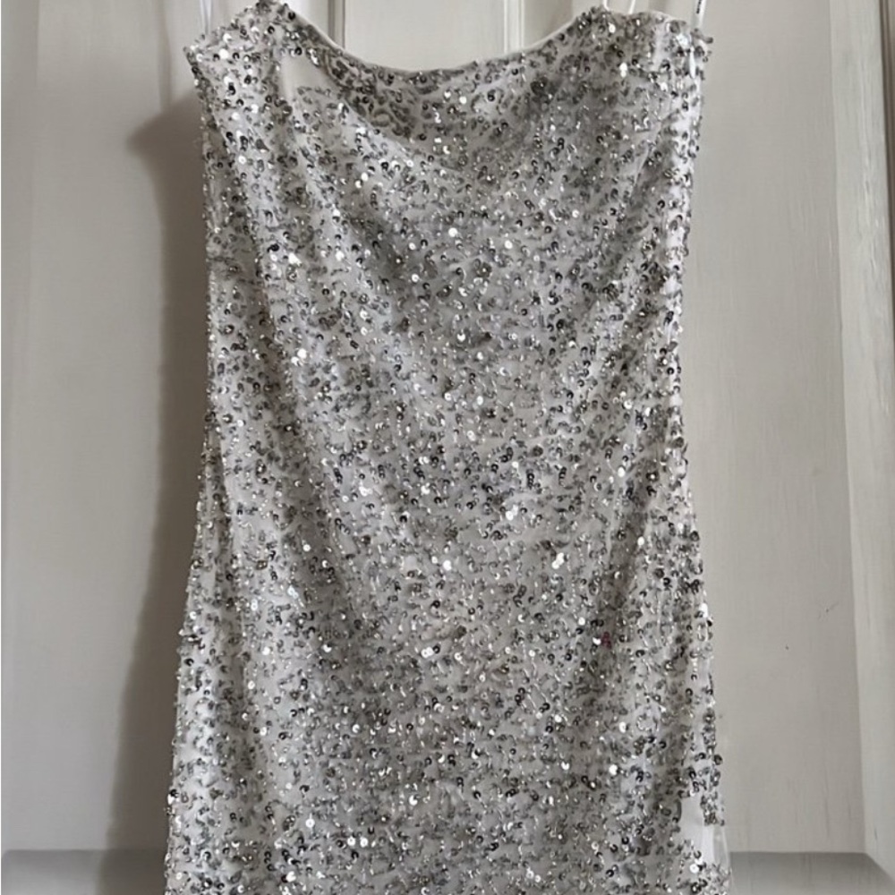Retrofete Silver Sequin Wedding Dress
